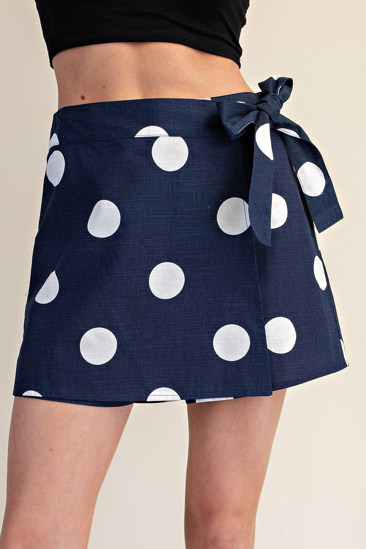 Polka Dot Wrap Skort
