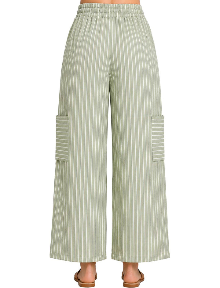 Easy Going Sage Stripe Pants