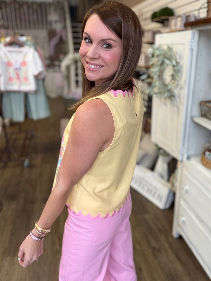 Floral Embrouidery Tank