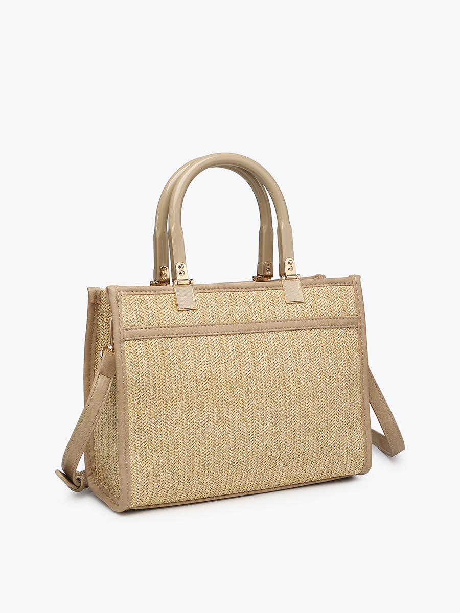Tan Rattan Satchel