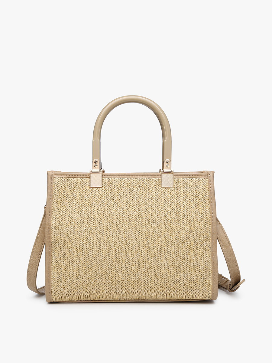Tan Rattan Satchel