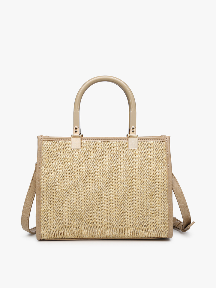 Tan Rattan Satchel