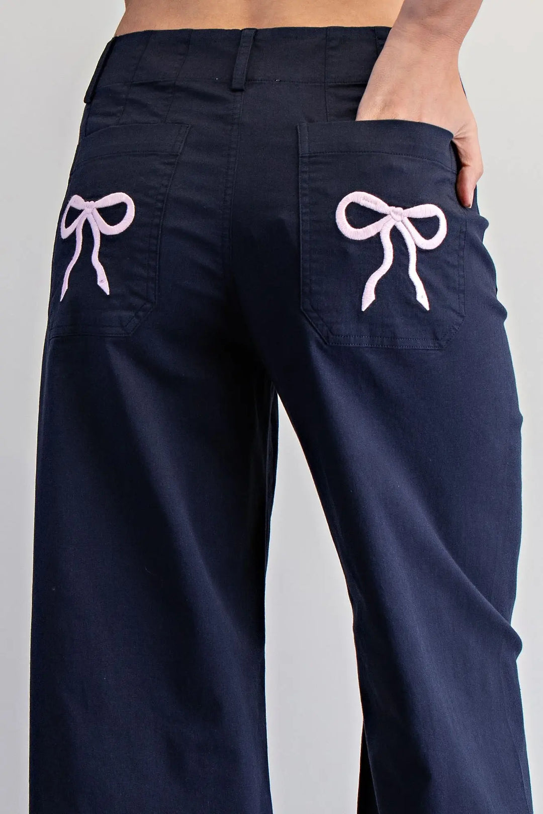 Navy Bow Pants