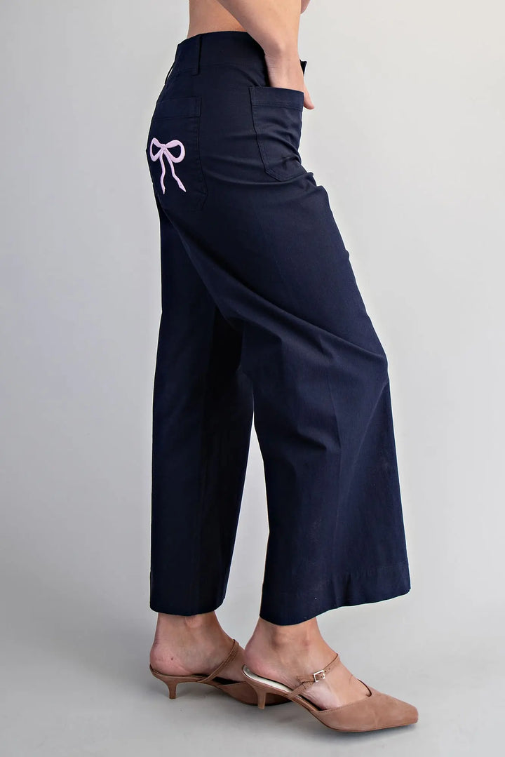 Navy Bow Pants