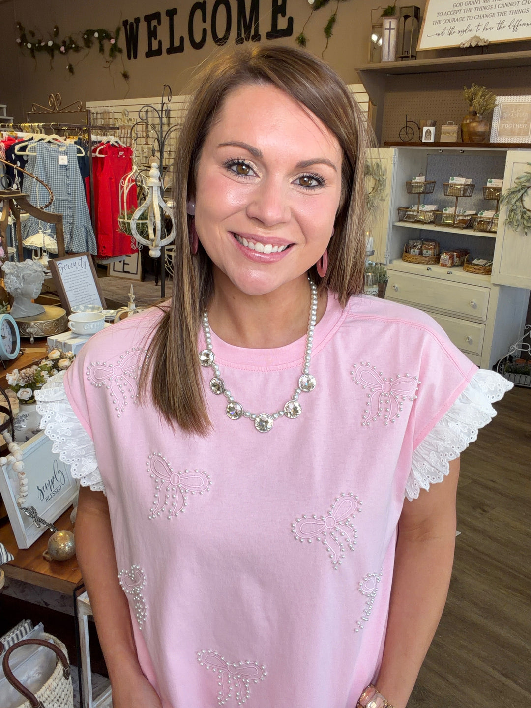 Sweet Pearl Bow Top