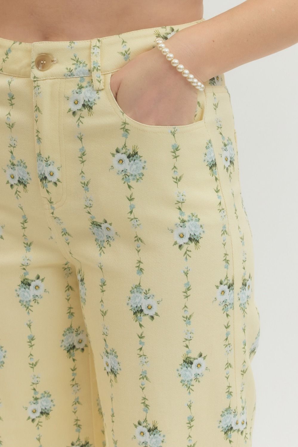Lemon Floral Wide Leg