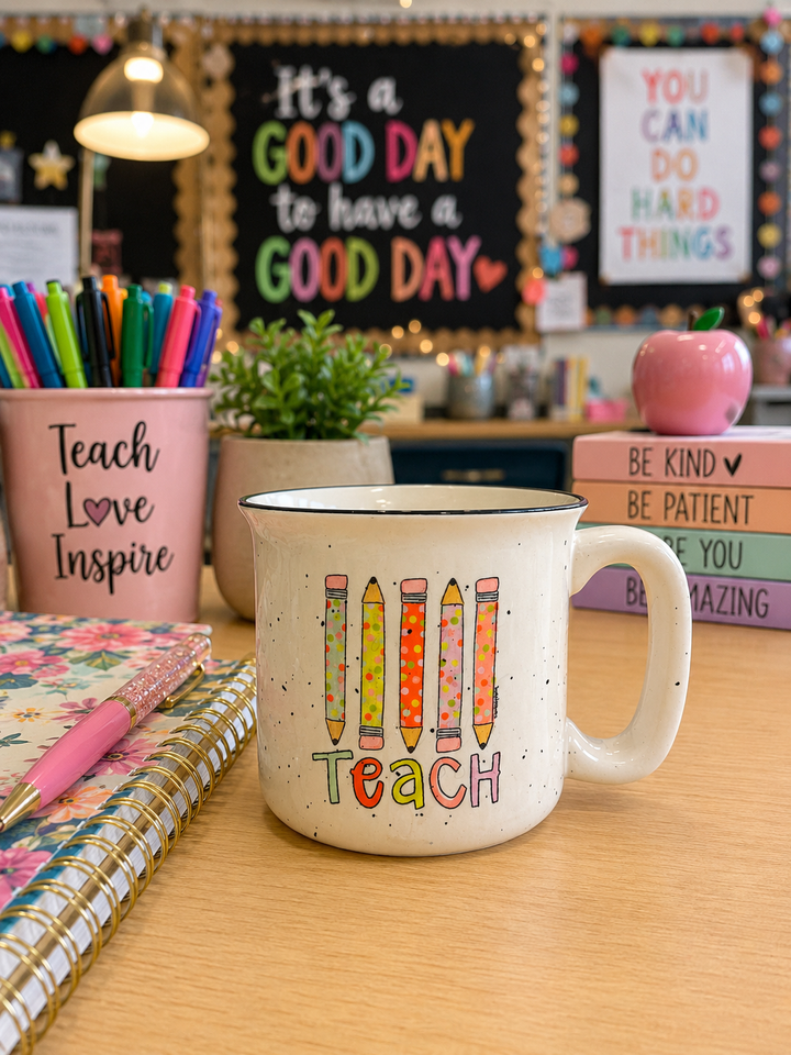Teach Pencil Ceramic Mug