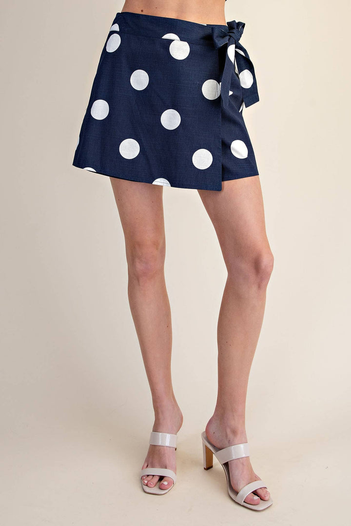 Polka Dot Wrap Skort
