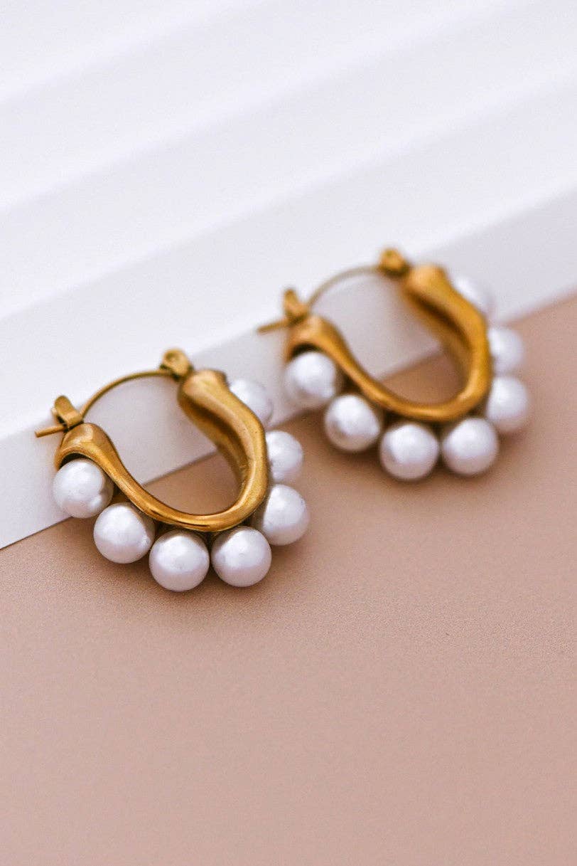 Pearl Hoop Earrings