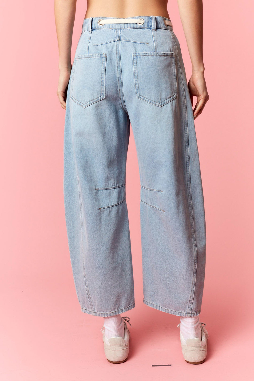 Tie Belt Barrel Pants