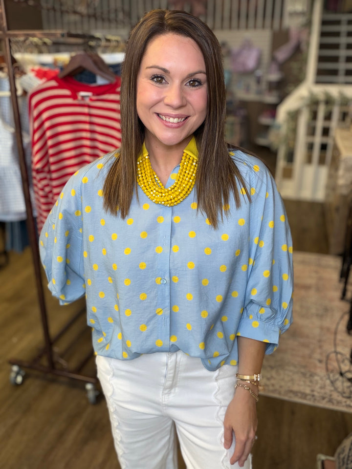 Lemon Drop Button- Up