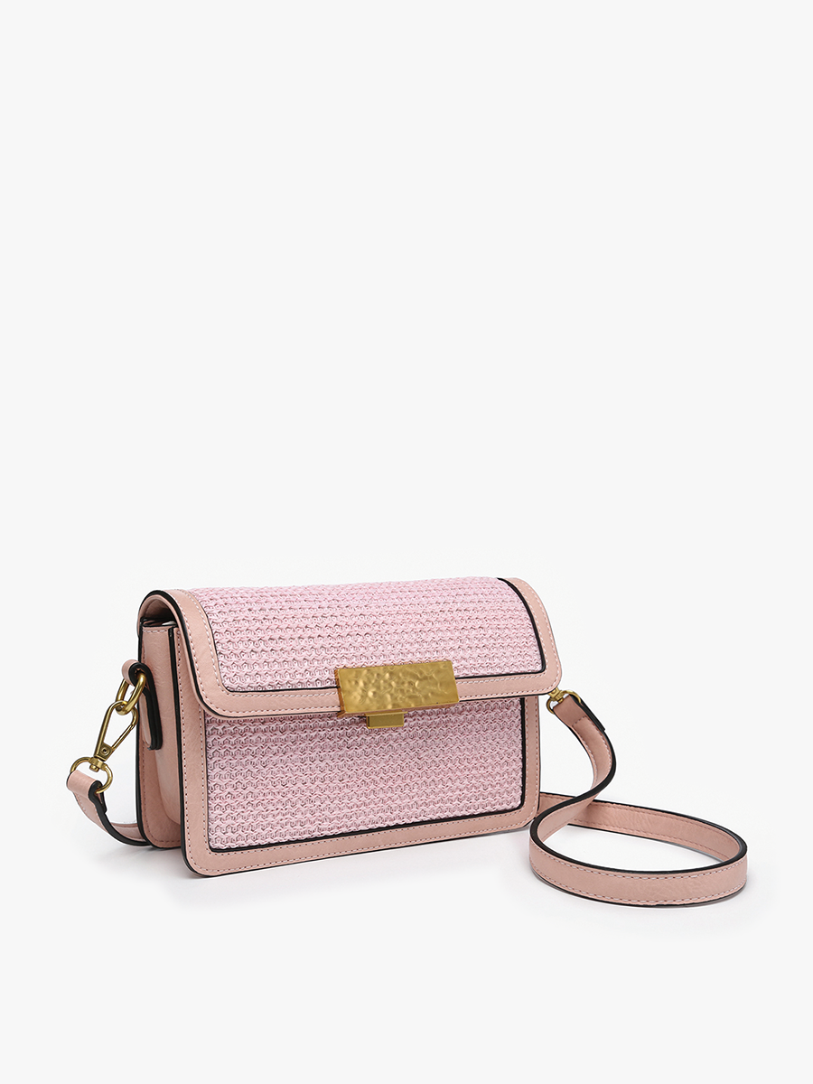 Pink Straw Crossbody