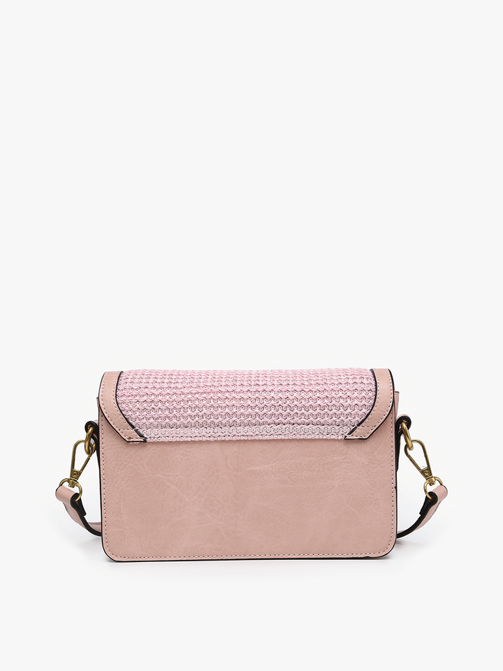 Pink Straw Crossbody