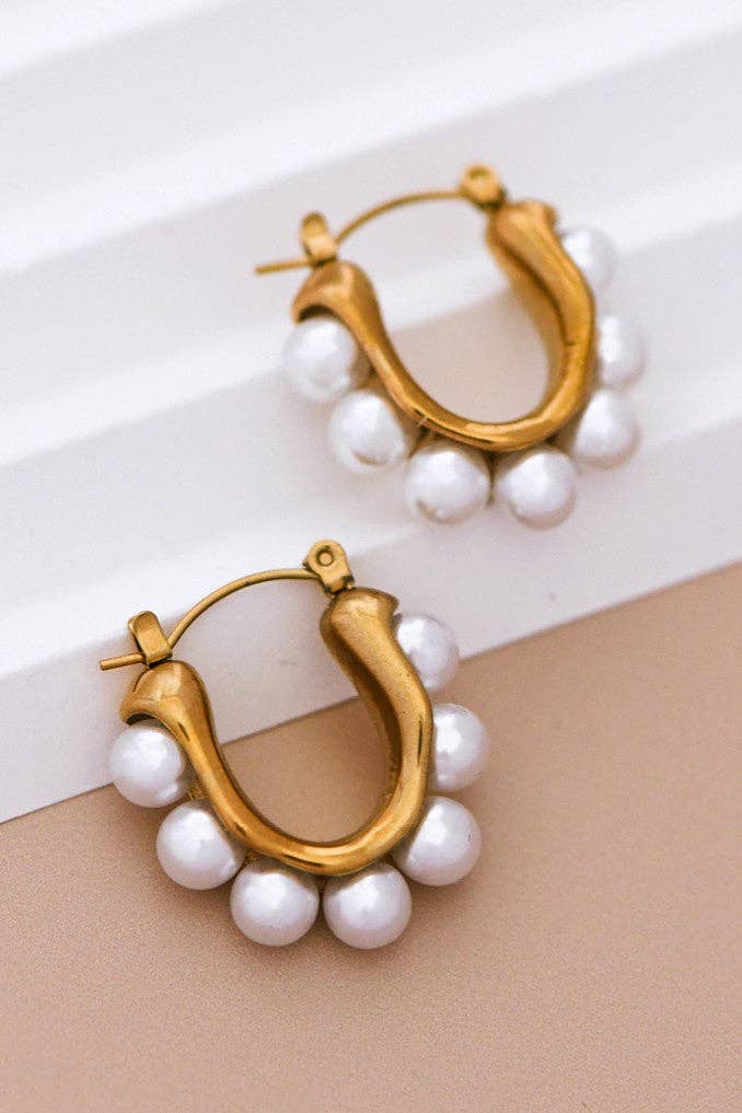 Pearl Hoop Earrings