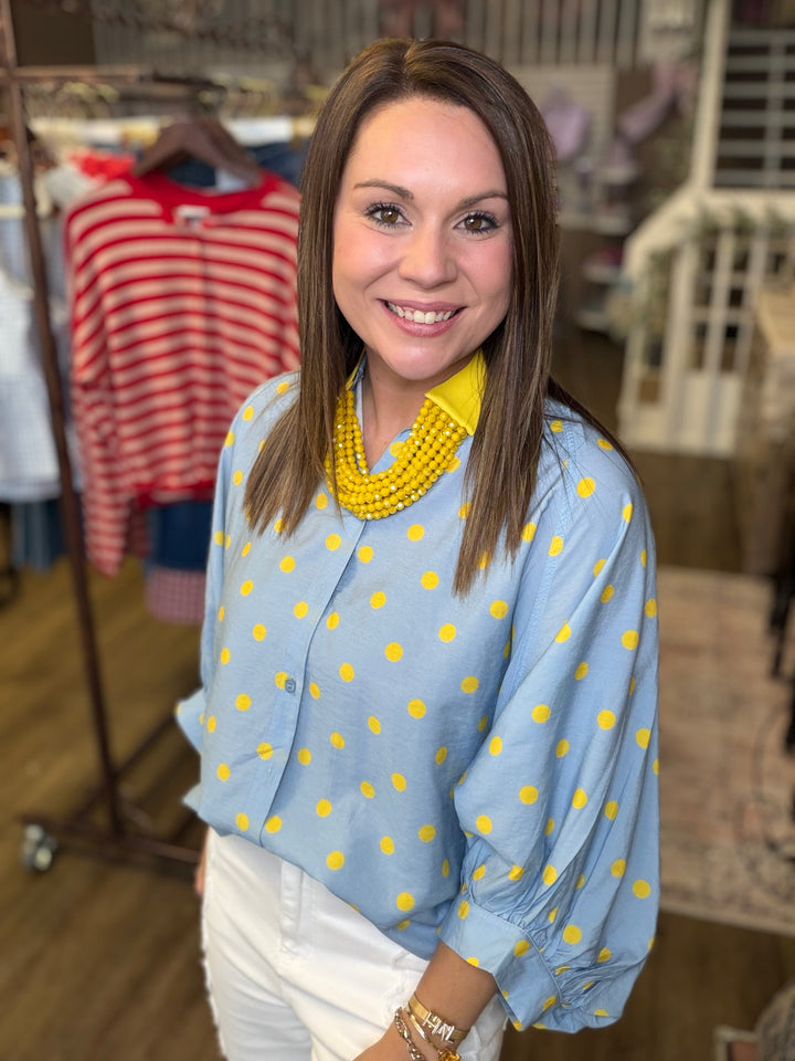 Lemon Drop Button- Up