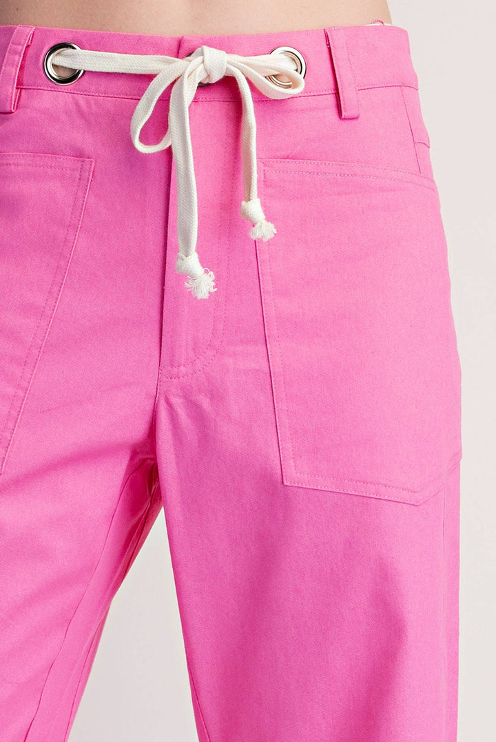 Pink Eyelet Drawstring Pants
