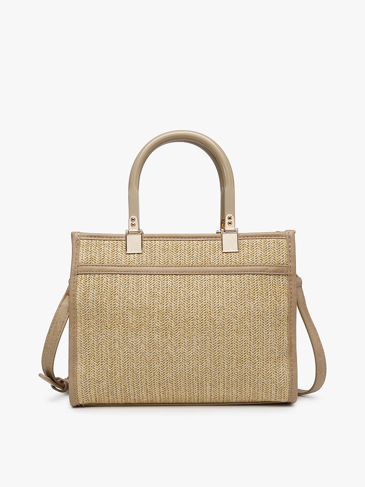 Tan Rattan Satchel