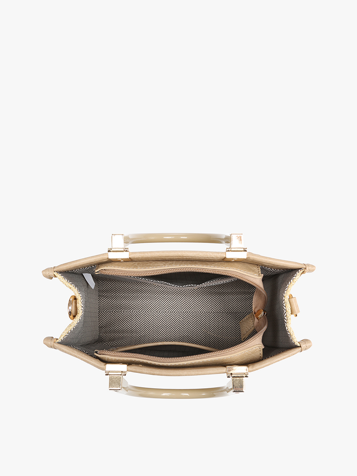 Tan Rattan Satchel