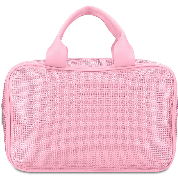 Pink Rhinestone Large Cosmetic Bag- Iscream