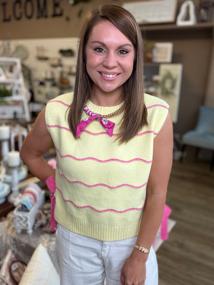 Wave Stripe Knit Top