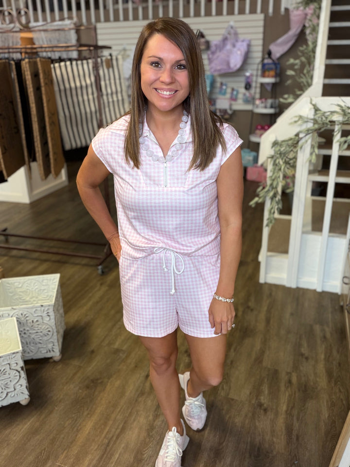 Gingham Shorts Lounge Set