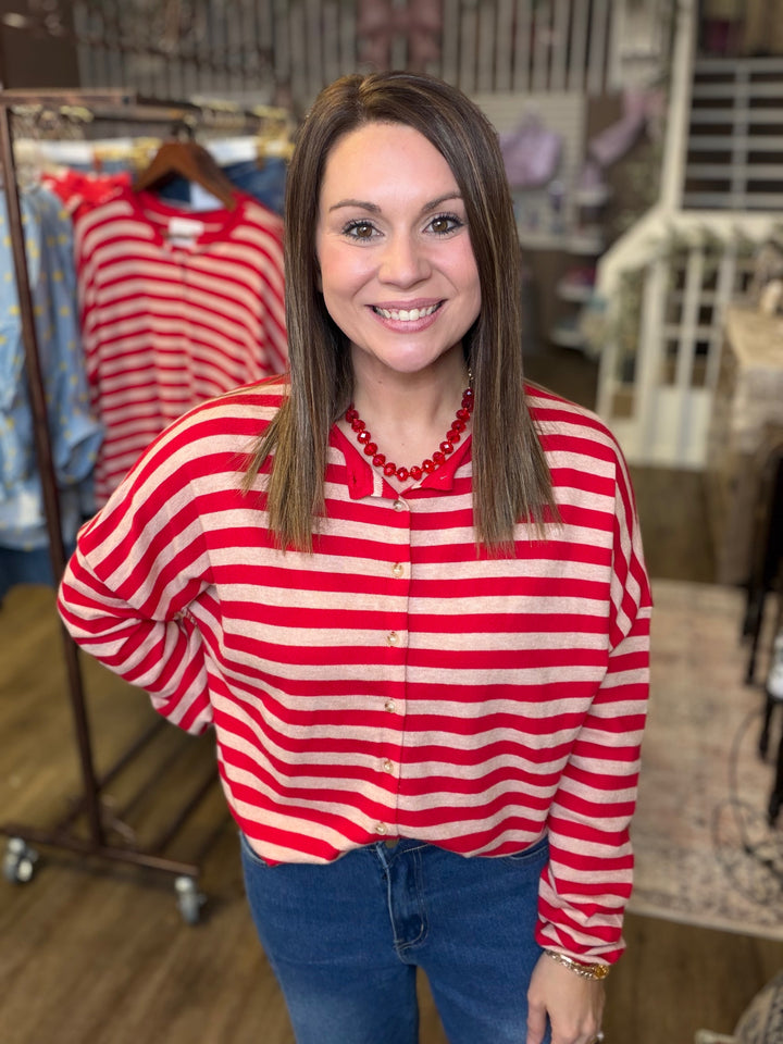 Sweetheart Stripe Cardigan