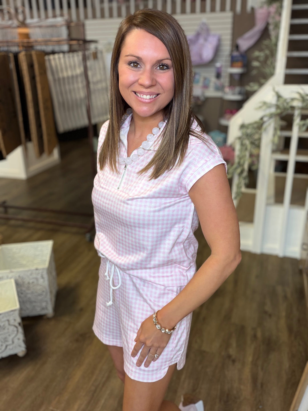 Gingham Shorts Lounge Set