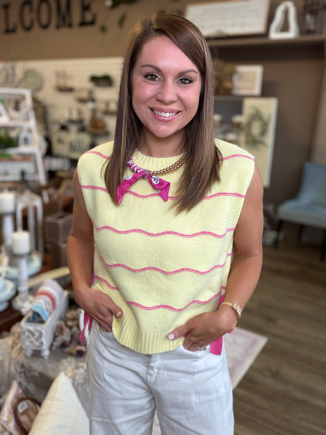 Wave Stripe Knit Top