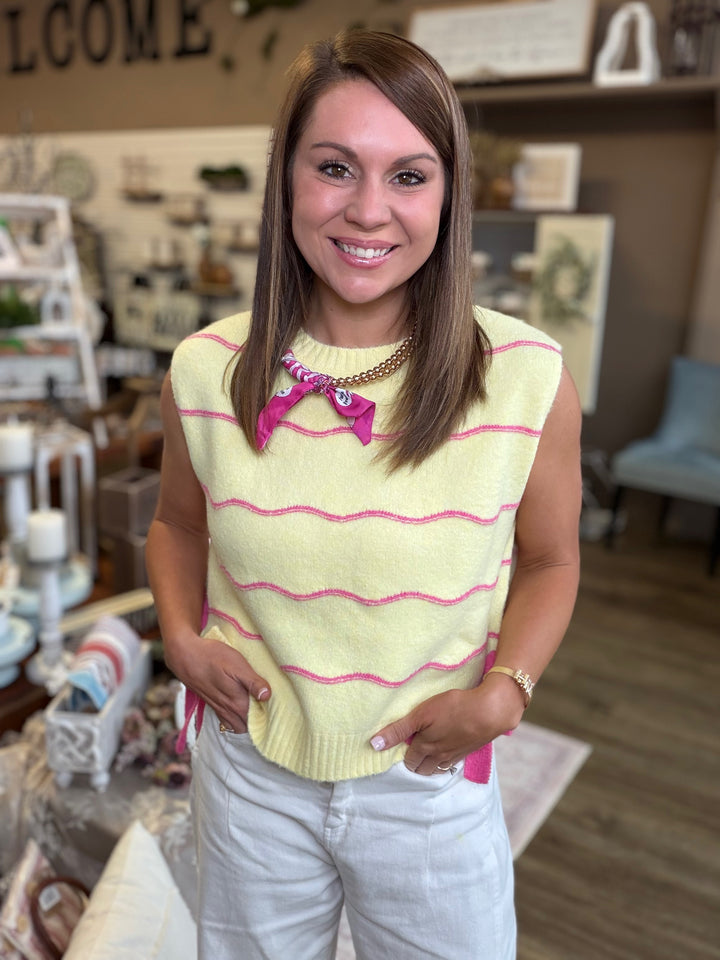 Wave Stripe Knit Top