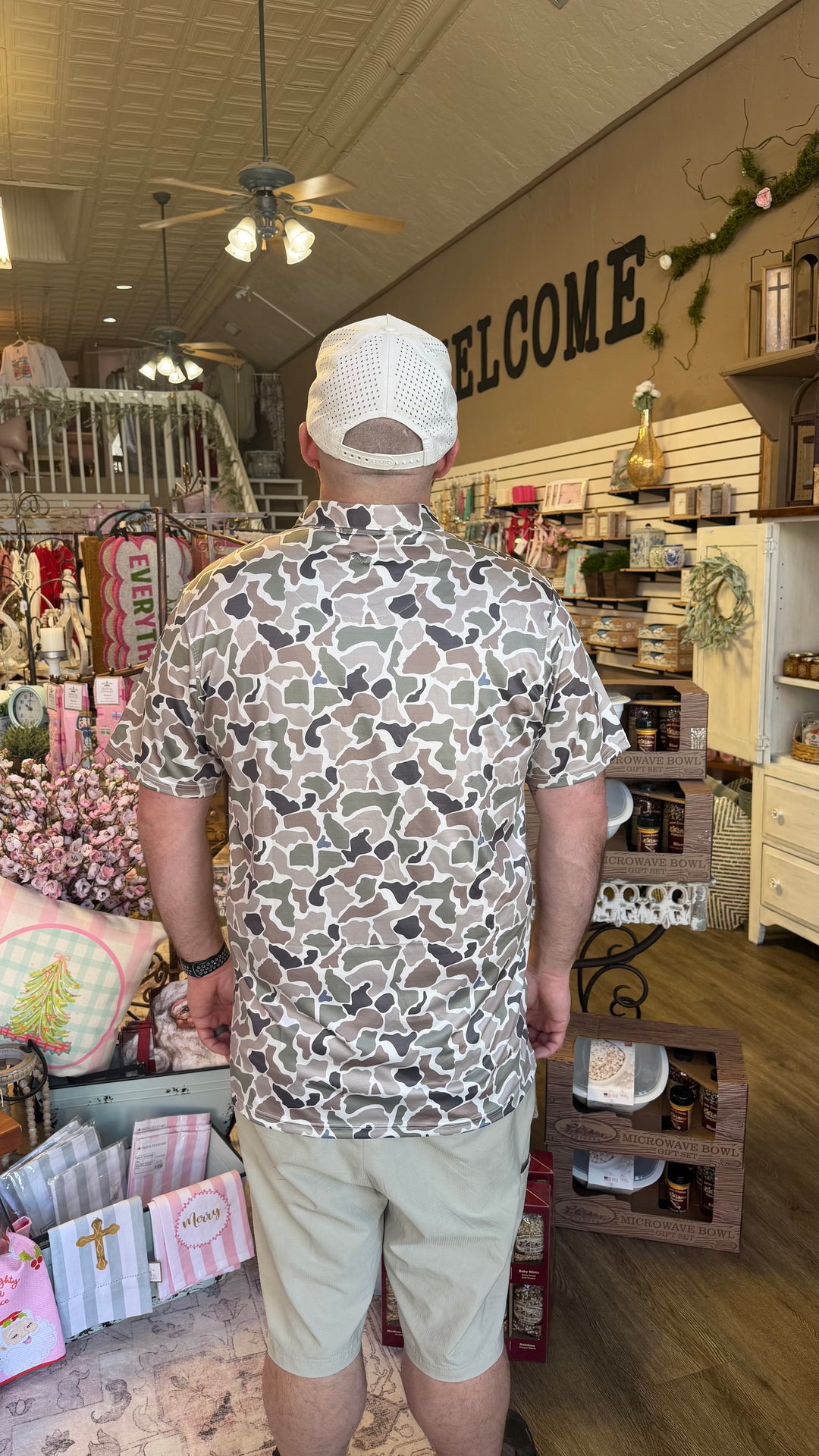 Old School Camo Performance Polo- Adult
