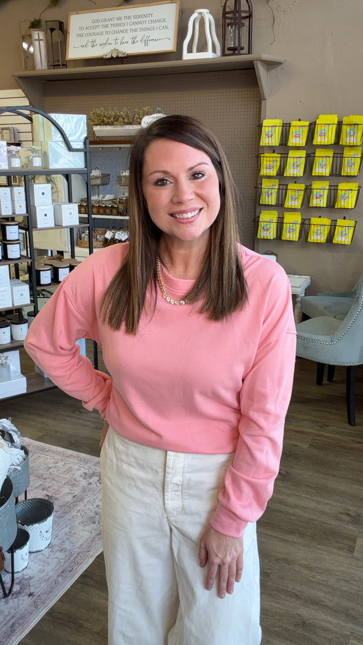 Bubblegum Bow-Back Sweatshirt