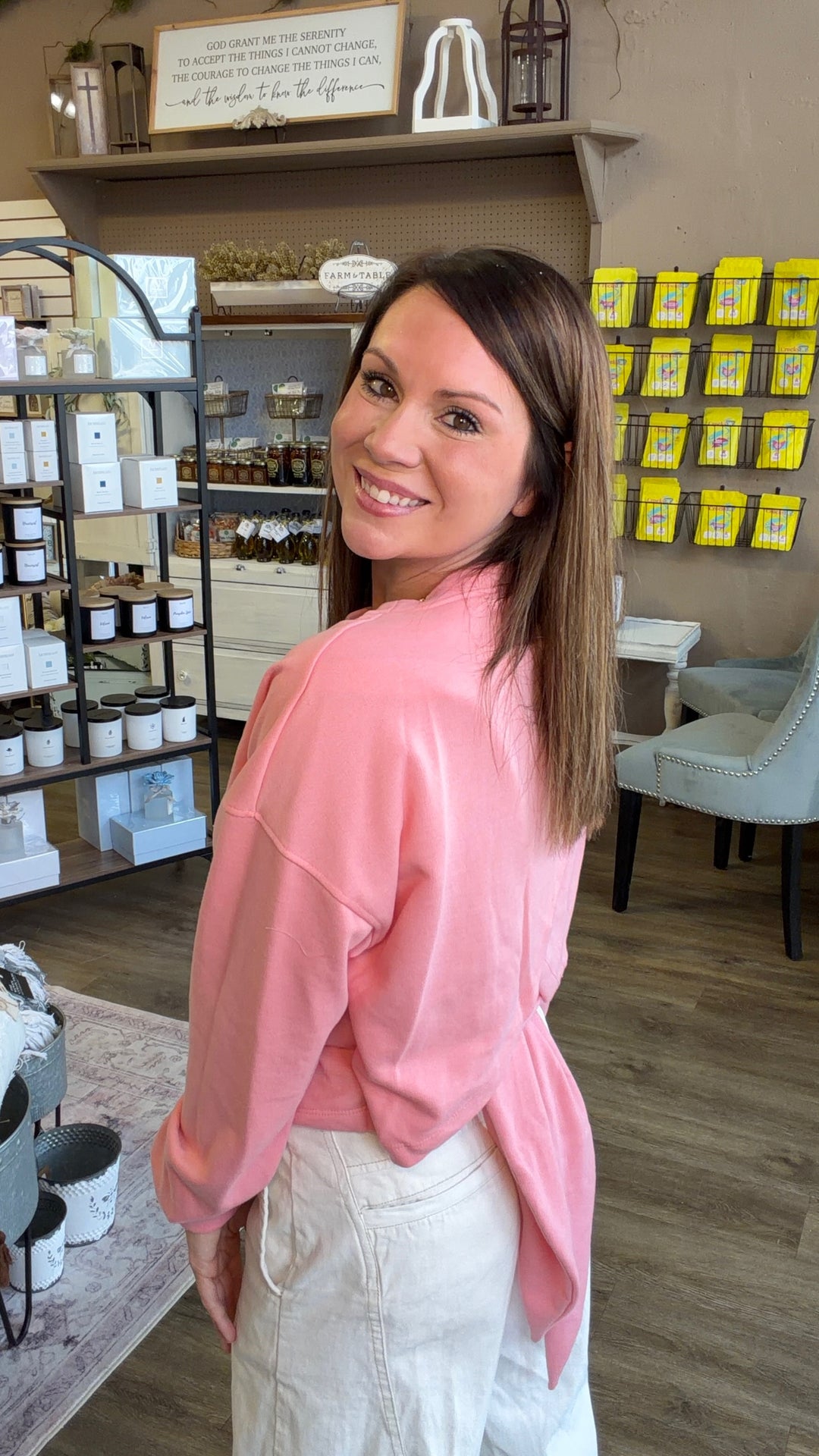 Bubblegum Bow-Back Sweatshirt