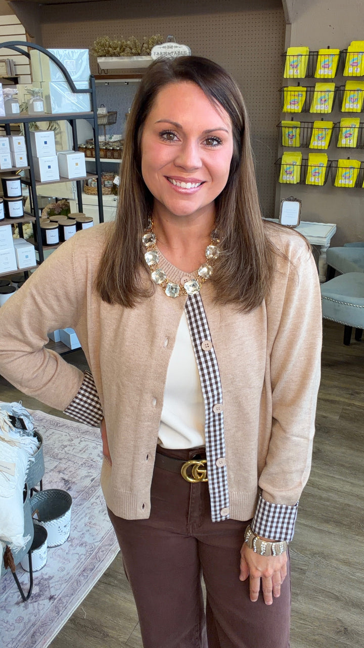 Autumn Check Gingham Cardigan