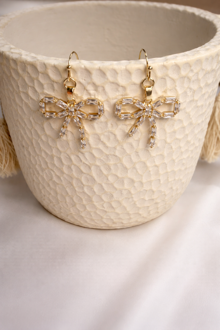 Bow Crystal Earrings
