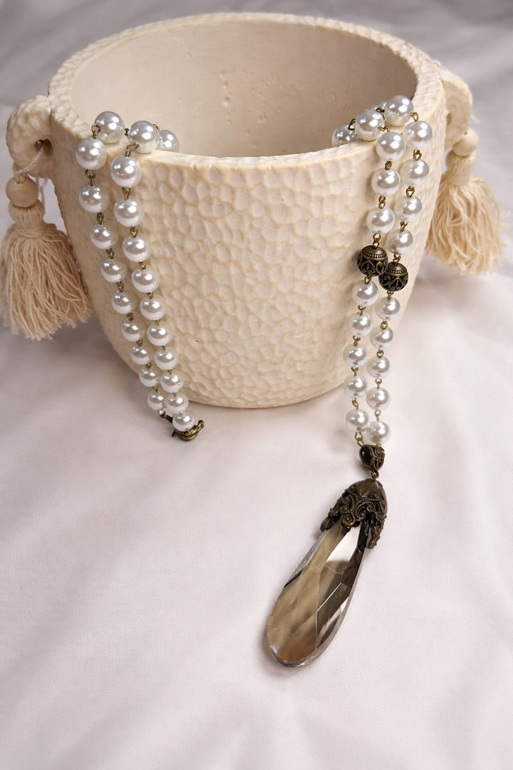 Pearl Tear Pendant Necklace
