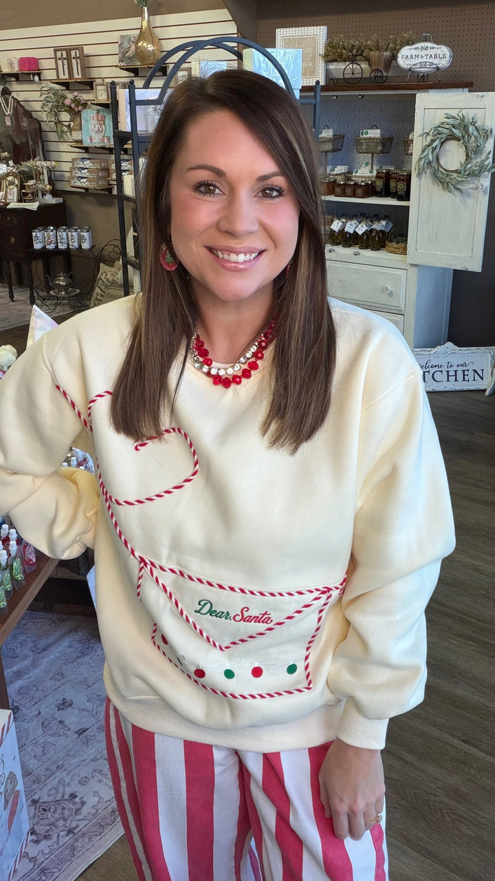 Dear Santa Letter Pocket Sweatshirt