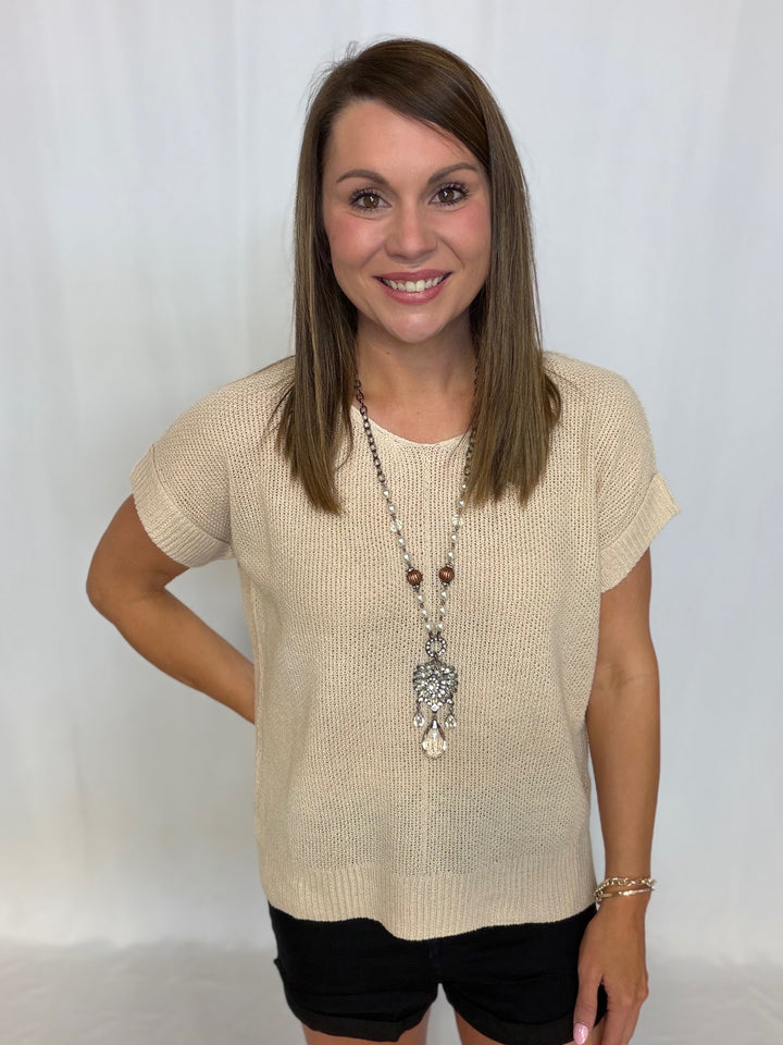 Oatmeal Knit Top