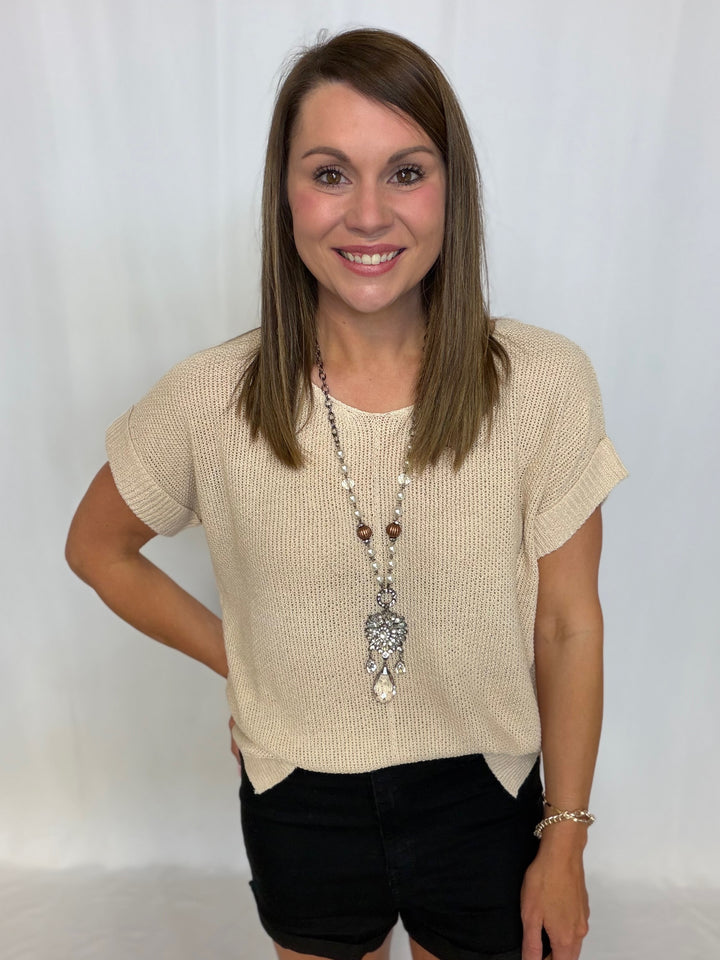 Oatmeal Knit Top