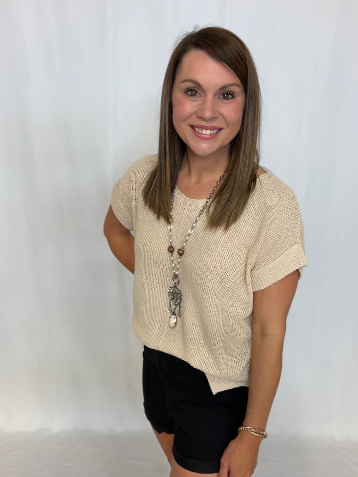 Oatmeal Knit Top