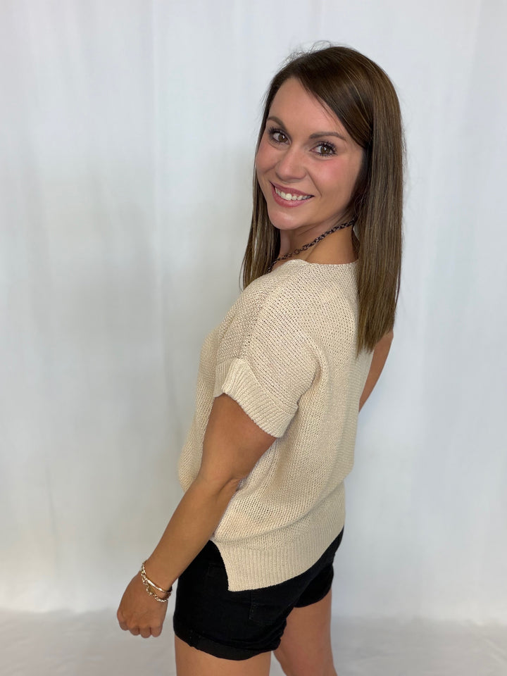 Oatmeal Knit Top