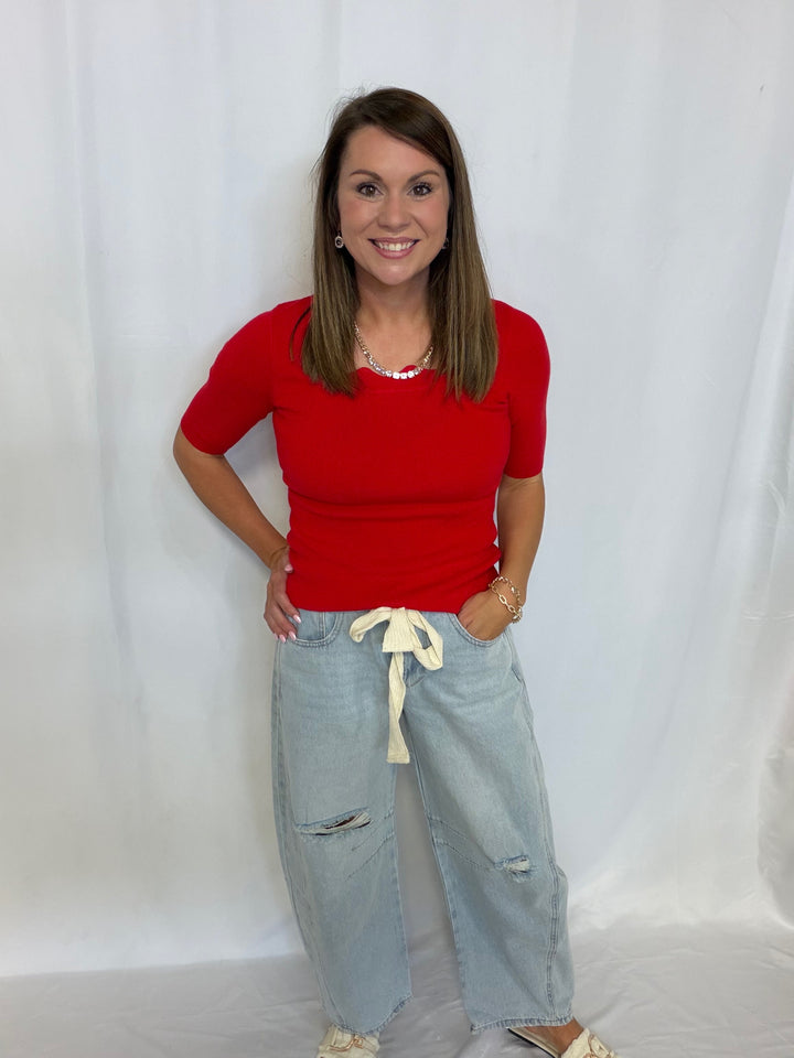 Tie Belt Barrel Pants