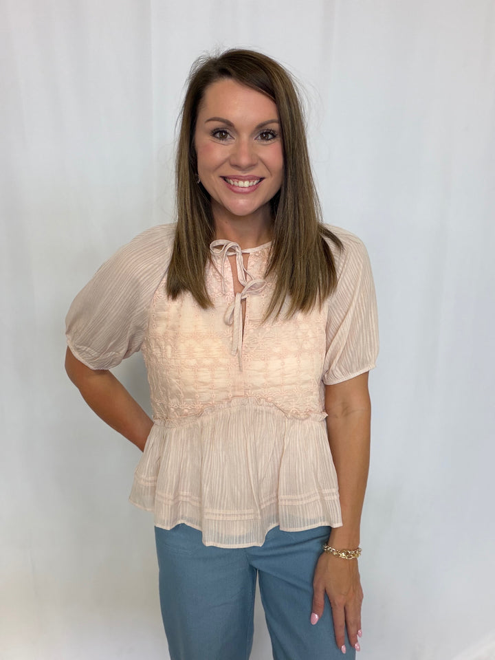 Embroidered Petal Top