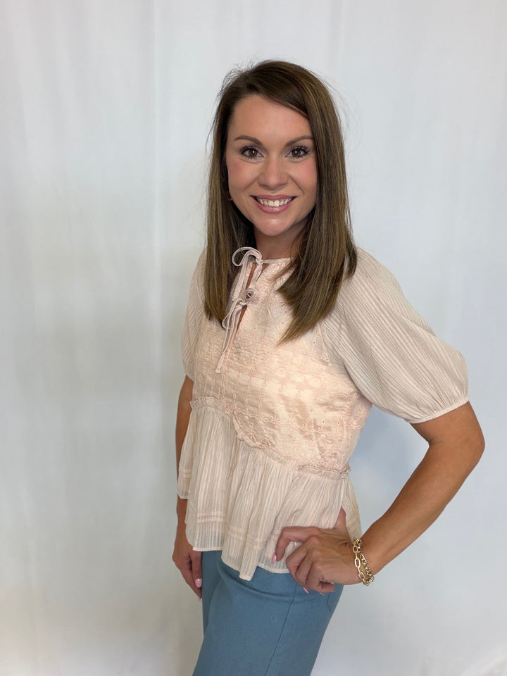 Embroidered Petal Top