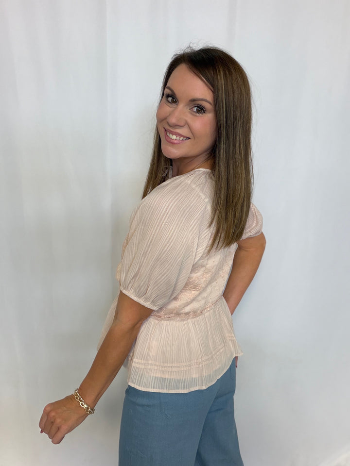 Embroidered Petal Top