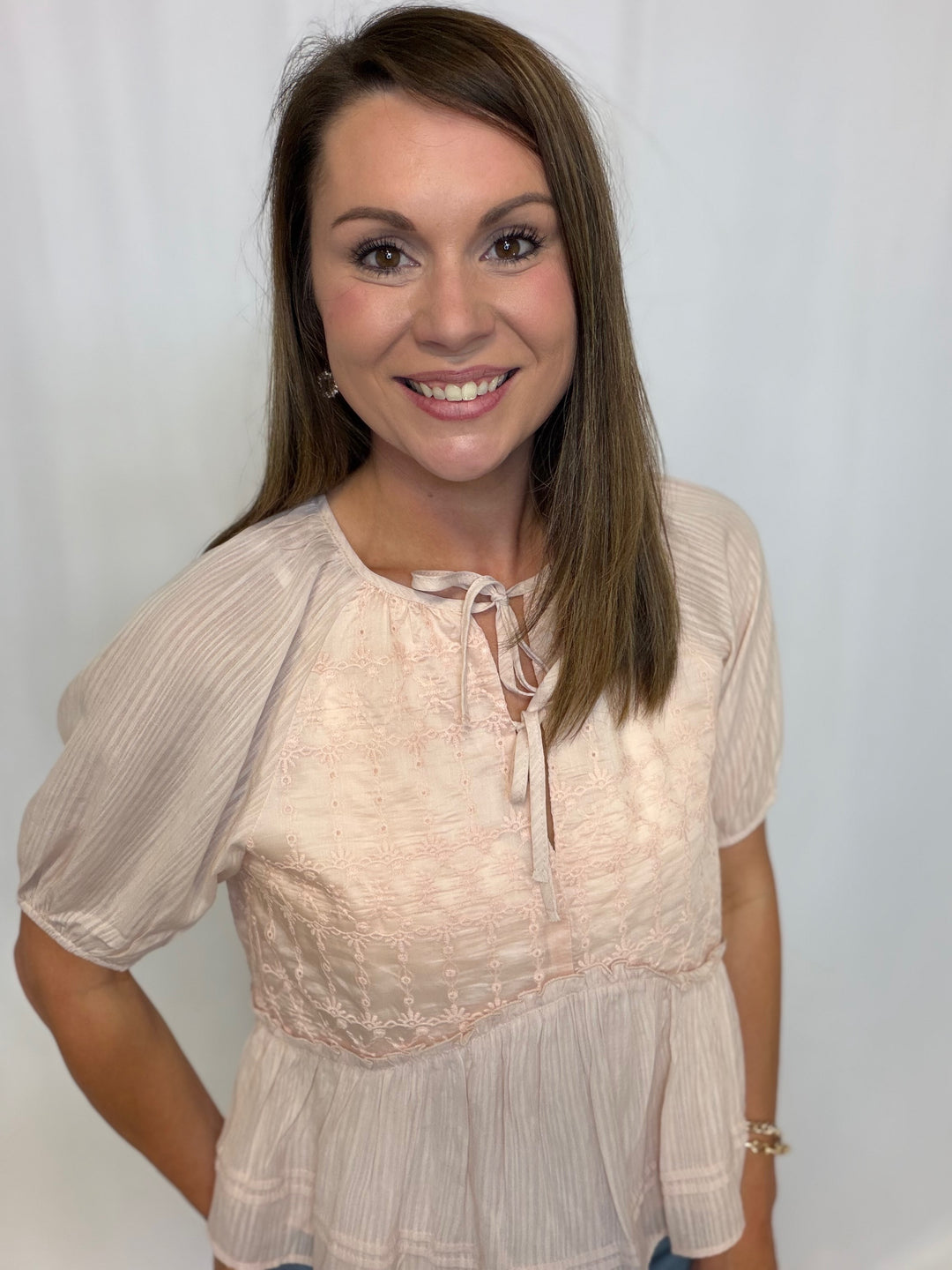 Embroidered Petal Top