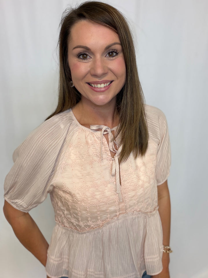 Embroidered Petal Top