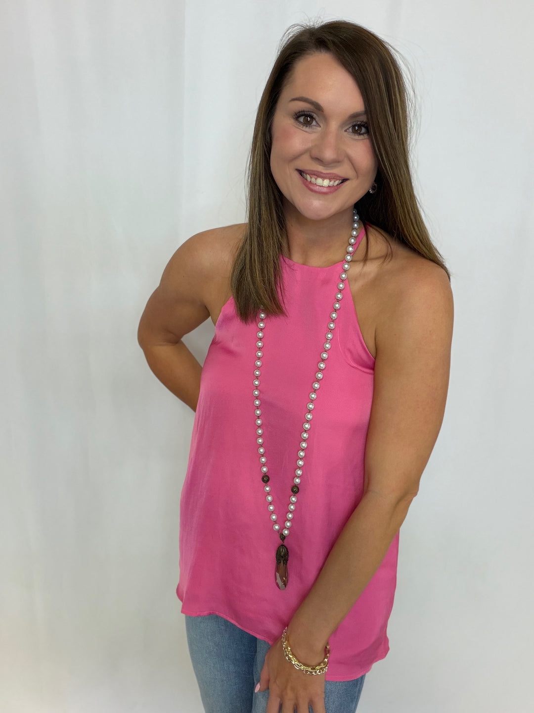 Pink Satin Cami