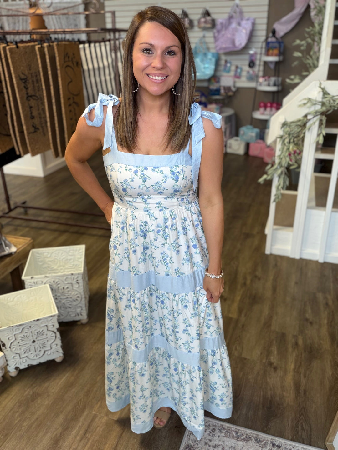 Wildflower Wish Blue Floral Maxi Dress