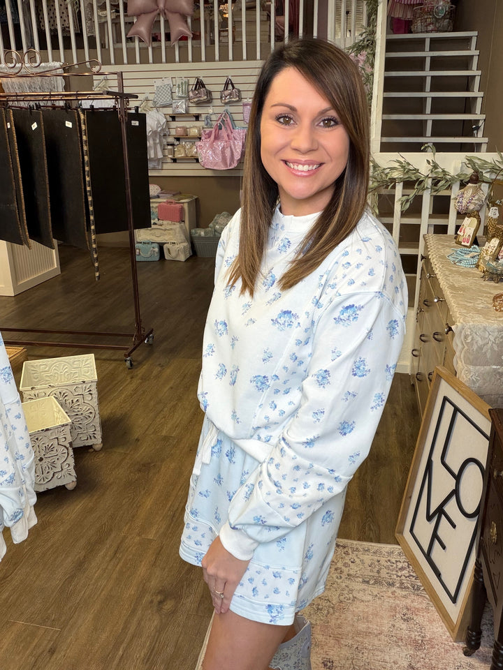 Blue Floral Lounge Set