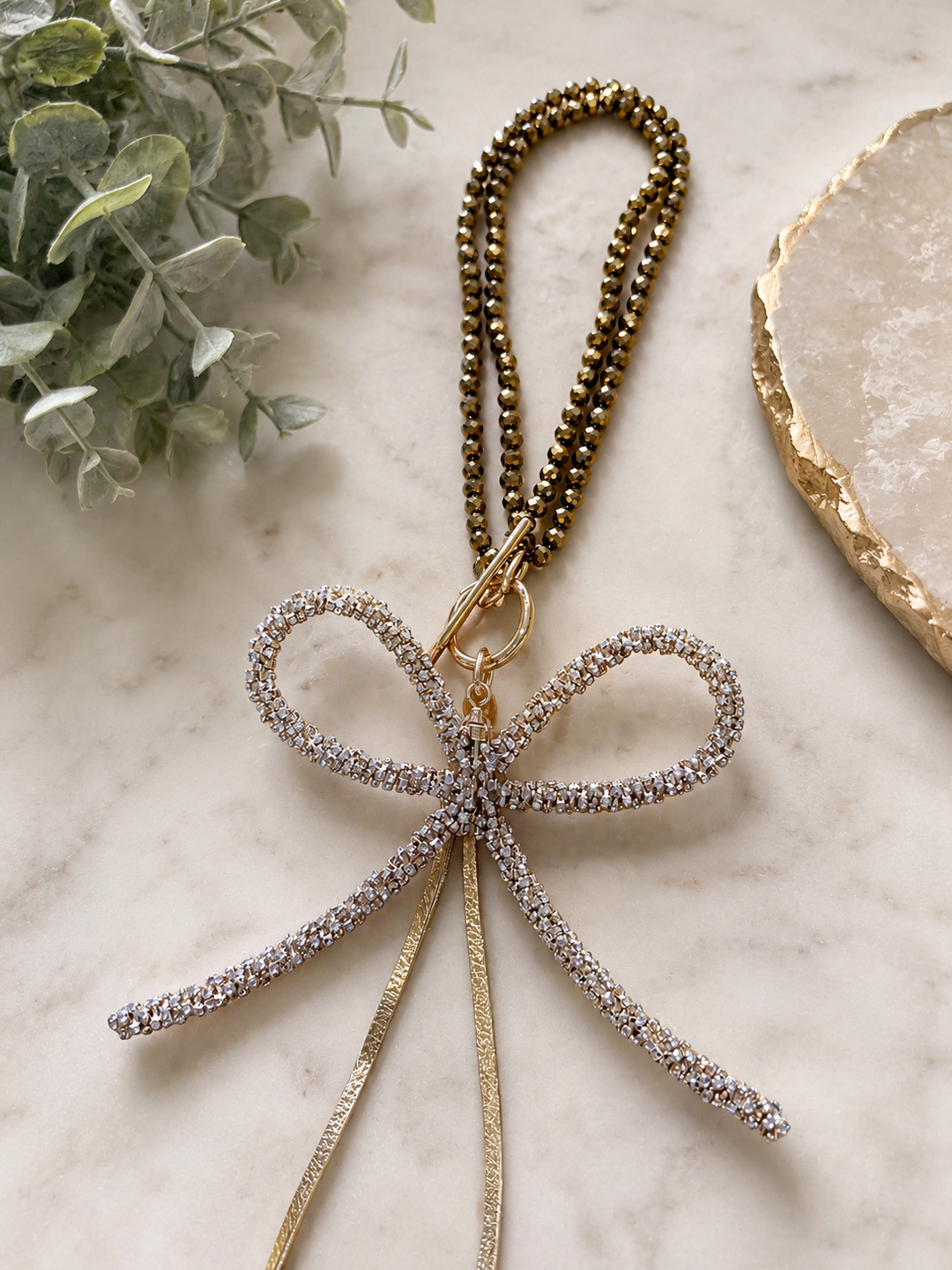 Gold Statement Bow Necklace
